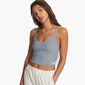 Vuori Rib Crop Tank OLIVE GREEN